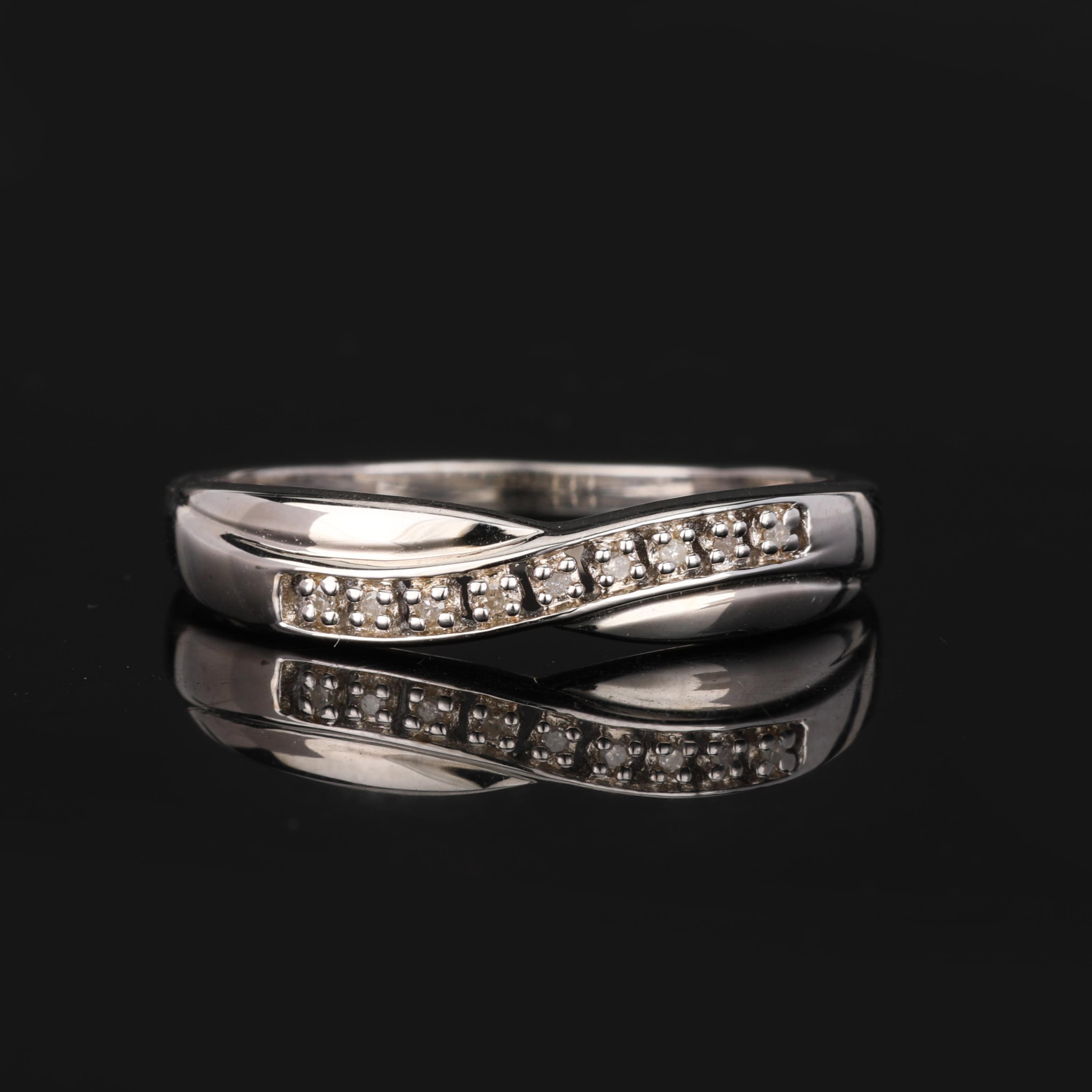

925 Sterling Silver Rose Gold Plated White Diamond Ring Minimal Handmade Fine Jewelry Gift for Her 8 срібний