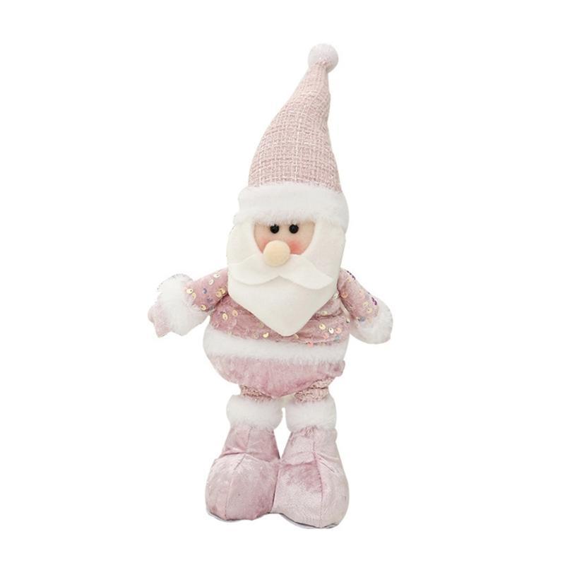 Adjustable Christmas Figurine Festival Telescopic Santa/Snowman/Elk with Extendable Legs Holiday Tabletop Decoration