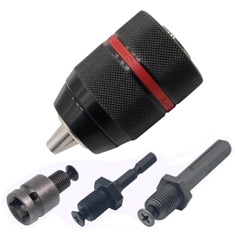Adaptor de conversie rapidă cu mandrină de burghiu fără cheie 1/2 3/8 UNF Mount 2 ~ 13 mm 0,8 ~ 10 mm mandrine de burghiu cu auto-strângere pentru șurubelniță