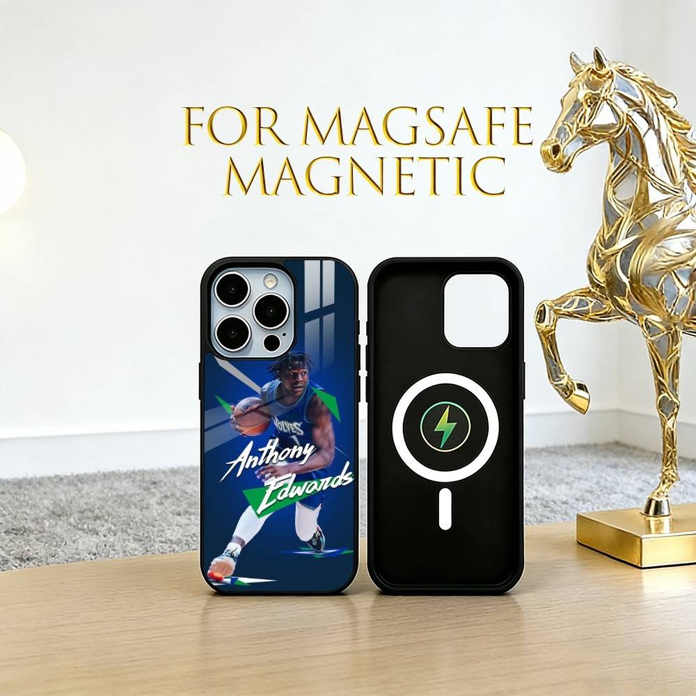 

Anthony Edwards Phone Case For iPhone17,16,15,14,13,12,11 Plus,Pro Magnetic with Magsafe Wireless Charging iPhone14ProMax