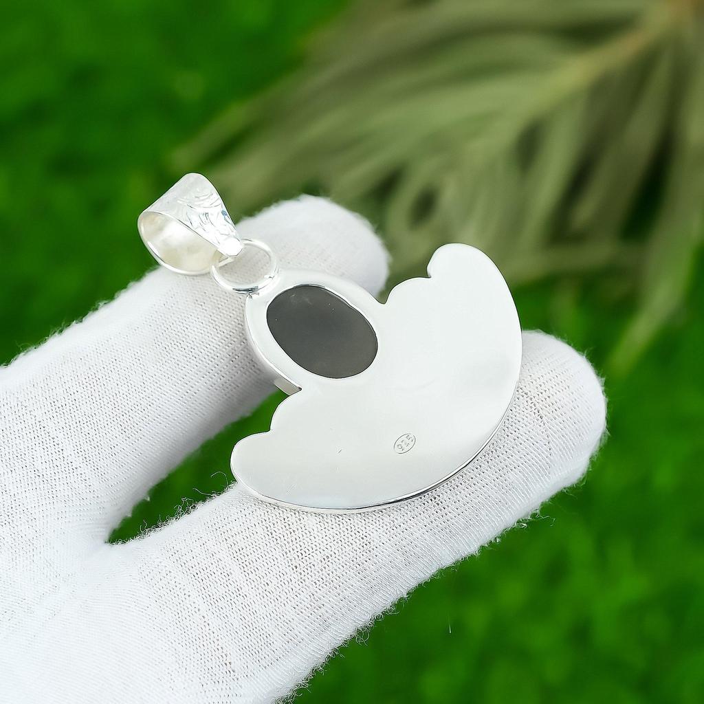 Gift For Women Pendant 925 Sterling Silver Natural Abalone Shell Gemstone