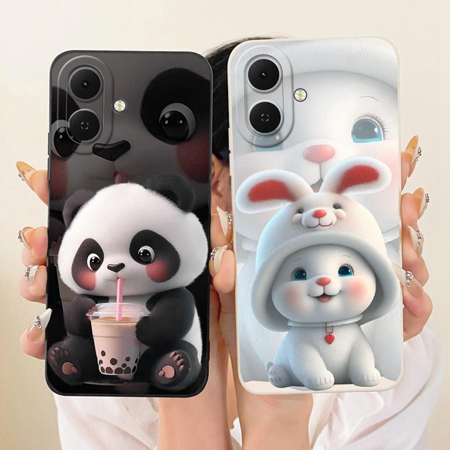 Pone Case for Tecno Spark Go 2 Case KM4 Cute Panda Lovely Rabbit Pattern Shell for Tecno Sparkgo2 GO 2 Len Proective Back Capa