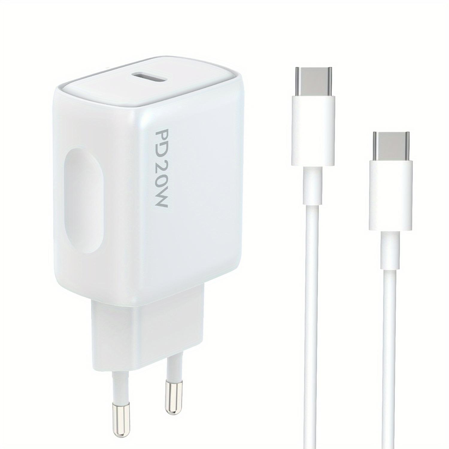 

USB C быстрое зарядное устройство 20 Вт кабель Type C - C USBC быстрое зарядное устройство для iPhone 16/15 для iPad Pro/Air Enchufe europeo