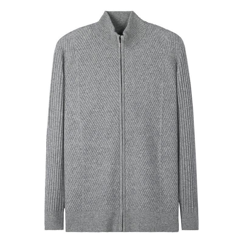 Men's Half-Zip Cashmere Wool Cardigan - Autumn/Winter Business Casual Sweater