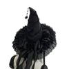 Dark Witch Costume Hat for Women Halloween Party Essential with Adjustable Chinstrap For Holiday Celebration Parites
