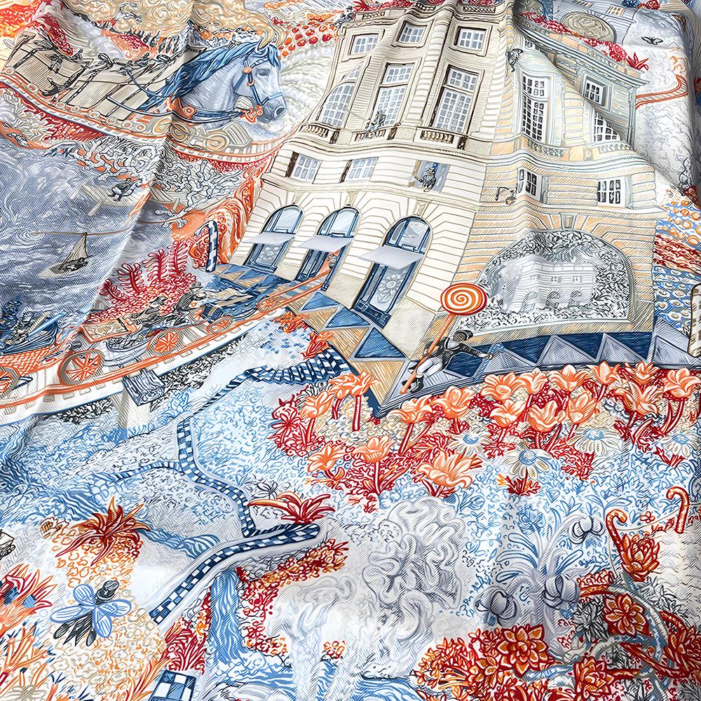 Fu Bao Double-Sided Silk Wool Scarf: Colorful, Large, and Warm Shawl for Autumn and Winter