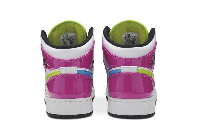 Jordan 1 Mid White Black Cyber Pink (GS) Sneakers