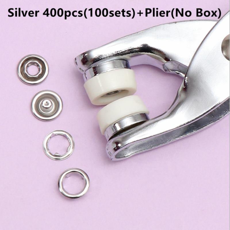 400/800PCS Plier Tool Colored Metal Buttons Snap Sewing Button Thickened Snap Fastener Kit DIY Craft Supplies Bag Clothe