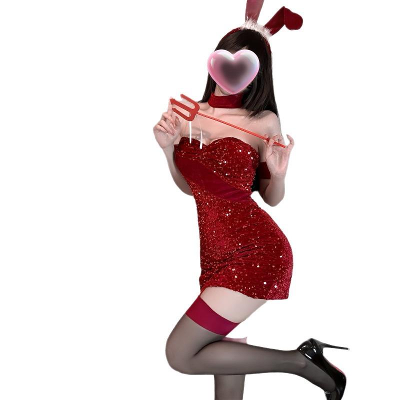 Chaomu Sexy Underwear Spicy New Christmas Uniform Pure Desire Suspender Dress Valentine's Day Dating Robe Sexy Cover