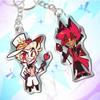 Acrylic Key Buckle for Alastor Lucifer Charlie Vox Adam The Exorcist Anime Cartoons Acrylic Key Chain Student Backpack Pendant