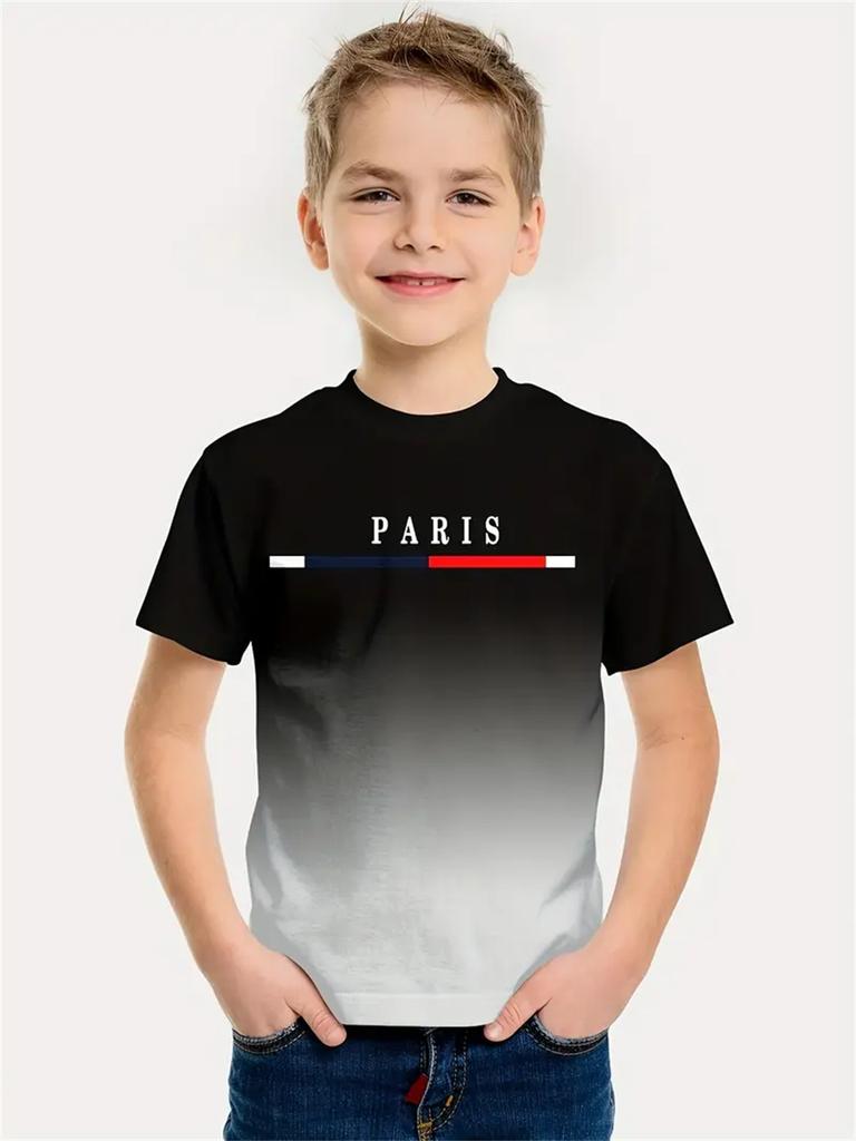 Simple 3D Print Kids Boys Clothes Short Sleeve Children Summer Clothes Casual Daily Boys Tshirt Children's Clothing Girl Tops