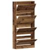Shoe Cabinet with Shelf Rustic Wood Style 80 x 21 x 163.5 cm Engineered Wood