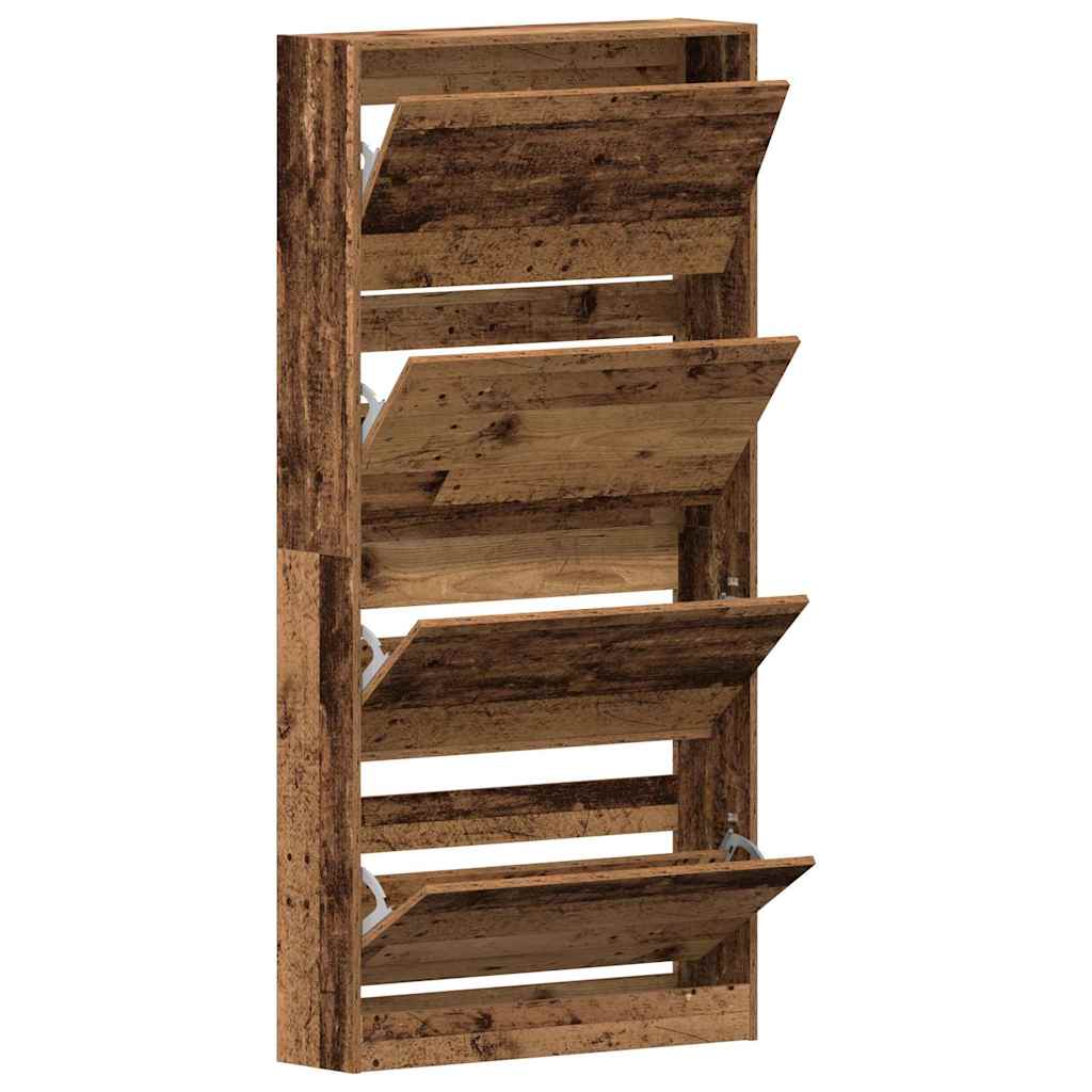 Shoe Cabinet with Shelf Rustic Wood Style 80 x 21 x 163.5 cm Engineered Wood