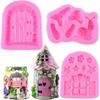 Creative Styling Handmade Mold Fairy Door Combination Snail Mushroom Sugar Cake Silicone Decoration Accessories Cake Tools
