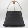PRADA Metal Handle Handbag Semi One Shoulder Bag Hobo Archive Y2K Triangle Logo Plate
