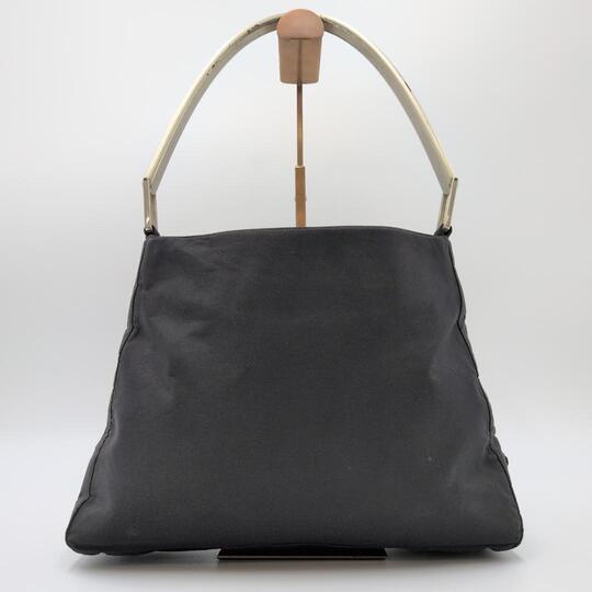 PRADA Metal Handle Handbag Semi One Shoulder Bag Hobo Archive Y2K Triangle Logo Plate