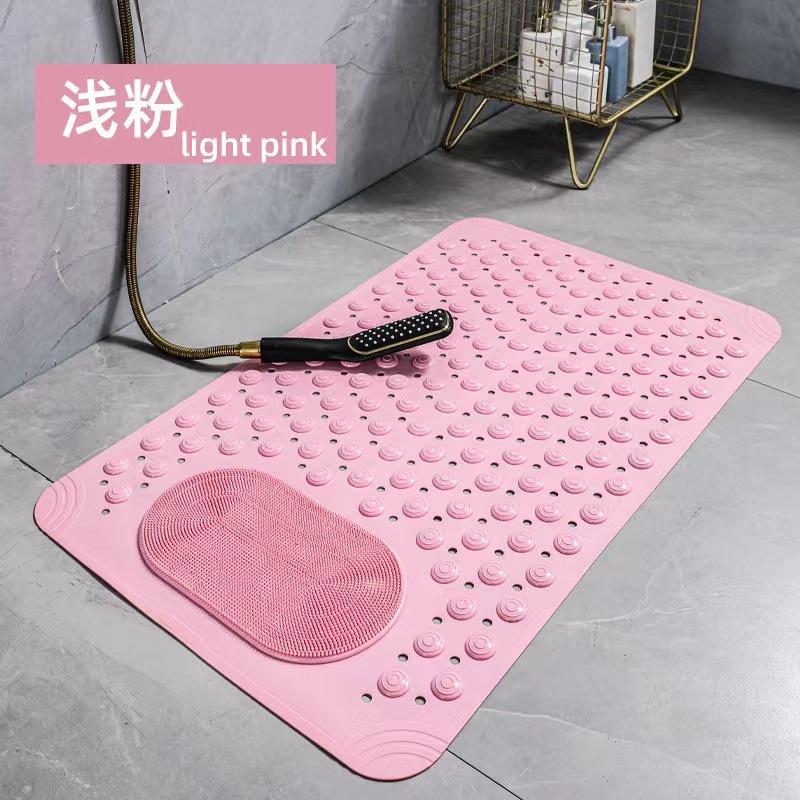 New Non-slip Bath Mat with Suction Cup and Drain Hole, Soft Machine-washable Shower Mat Non-slip Bath Mat 36x70cm