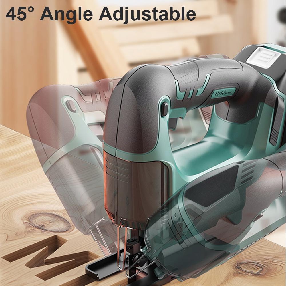 Cordless Electric Jigsaw Rechargeable Adjustable Wood Metal Brushless Jig Saw Woodworking Power Tools for 18V Battery DC 18V