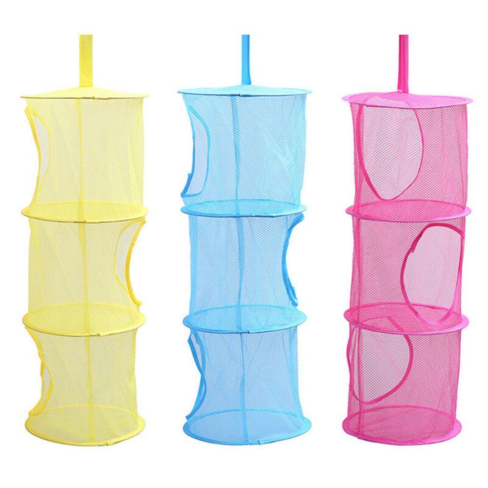 Net 3 Shelf Door Holder Storage Basket Hanging Bag Toy Storage Organizer Closet Hanger