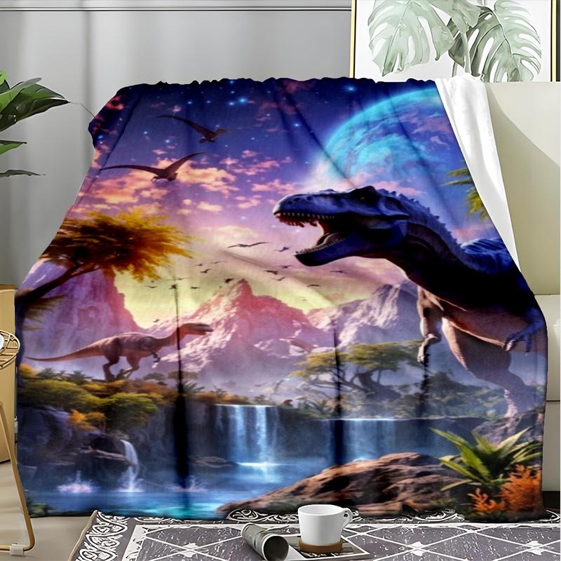 Powerful Charging Bull Ink Painting Blanket, Vintage Art Flannel Throw Blanket for Home Decor