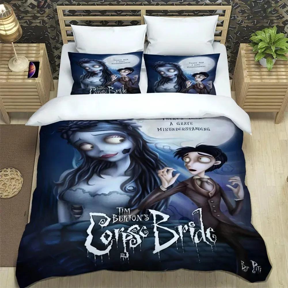 Corpse Bride Cartoon Bedding Sets Exquisite Bed Supplies Set Duvet Cover Bed Comforter Set Bedding Set Luxury Birthday Gift
