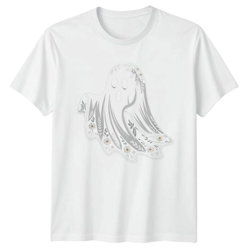Floral Ghost Whimsical Spirit Unisexs TShirt Halloween Gift For Her S