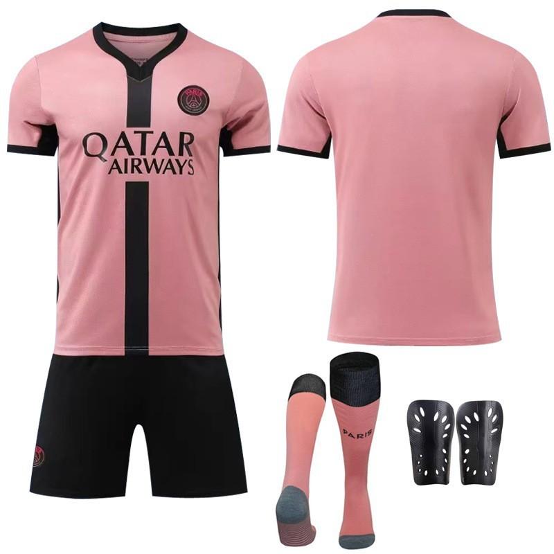 

2024-25 Paris Second Away Game Pink No. 7 Mbabpe 10 Dembele 30 Football Jersey Set #S