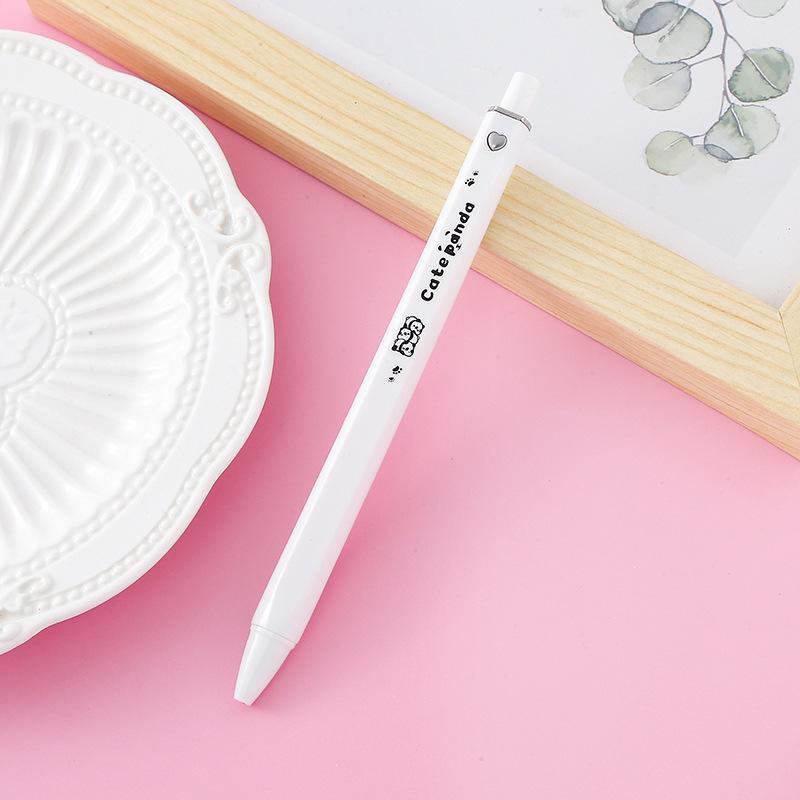 12/ 30 ks Zelené Vzory Pandy Super Roztomilé Zatahovací Pero Odolné Podpisové Pero 0,5 mm Černý Inkoust Vhodné pro Kancelářské Školní Použití Zpět do Školy