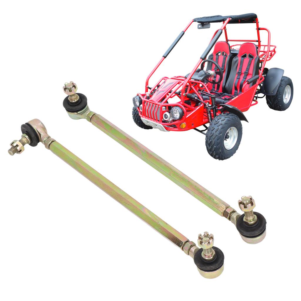 2Pcs 250mm Ball Joint Tie Rod 10mm Thread Steel Alloy for 125cc Quad Dirt Bike ATV Go Kart