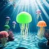 3D Bionic Jellyfish Night Lights RGB Gradient Cute Bedside Lamp Intelligent Voice Control Ambient Sensing Lights Table Lamp