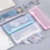 Clear Mesh Pencil Case: Large Capacity Student Exam Storage Bag