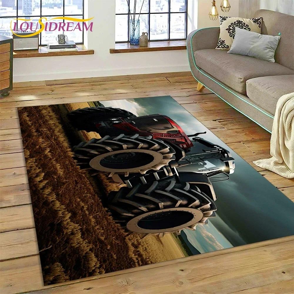 Retro Tractor Car  Truck Carpet Rug for Bedroom Living Room Home Sofa Decoration,Children Game Large Decor Floor Mat Gift