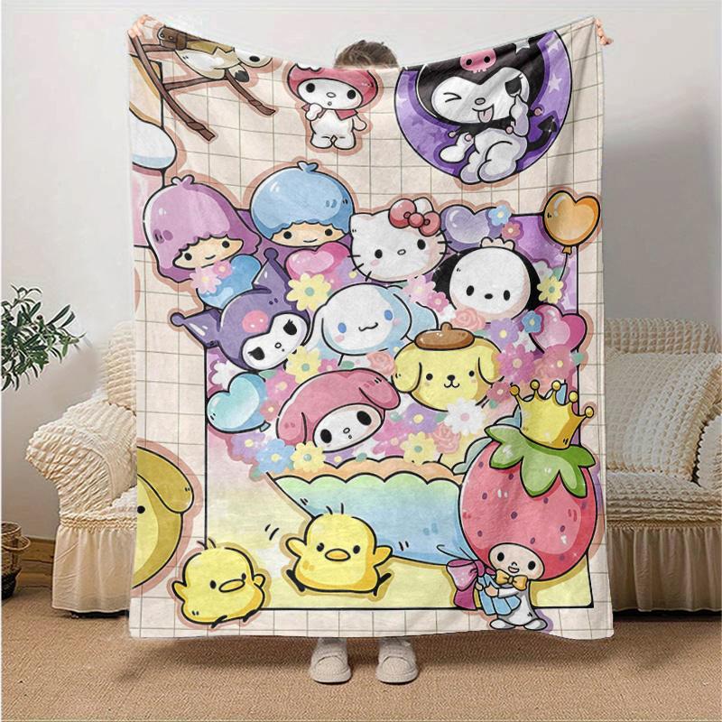 

1pc Kuromi & Friends Design Blanket, Soft Throw Blanket for Couch Bed Sofa, Living Room, Travel, Camping, Car Blankets, Beach, Office Naps, Warm Cozy 130x150cm