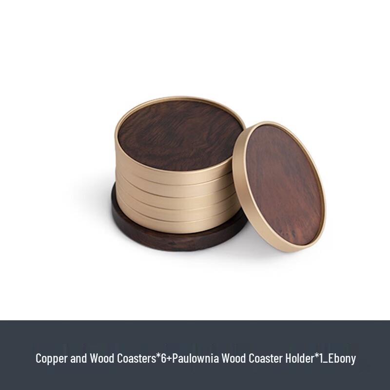 Ebony Wood Tea Coasters Set