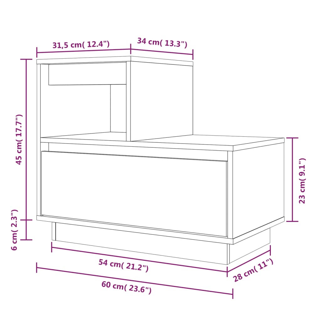 Nightstands 2 pcs 60 x 34 x 51 cm Solid Pine Wood