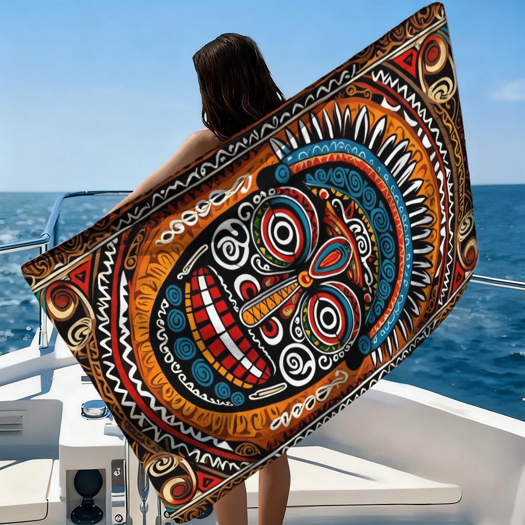 1pc Weird Avatars Beach Towel Large Vintage Towel Super Absorbent Suitable for Beach Vacation Pool Summer Gift for Friends