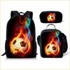 Set Scolastico Tre Pezzi Zaino Borsa Portapenne Borsa Pranzo Zaino con Immagini Street Tide Pallacanestro Calcio Set Zaino