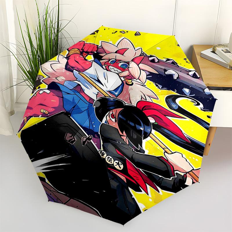 

1pc Kagome & Inuyasha Outdoor Umbrella - Automatic Opening/Closing, Portable 3-Fold Design with 8-Bone Iron Frame - Perfect Gift for Fans, Travelers,