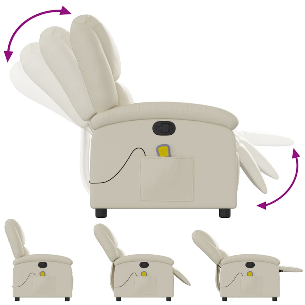 Massage Chair Cream Faux Leather