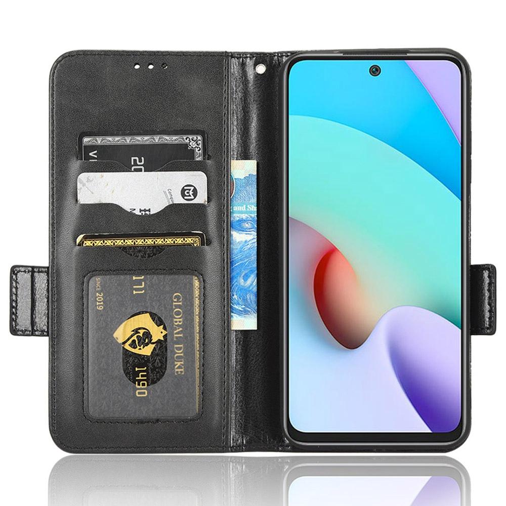 

For Xiaomi Redmi 10 5G/Redmi Note 11E 5G/Redmi 10 Prime+ 5G Imprinted Triangle Pattern Flip Wallet Stand PU Leather Phone Case with Strap Black