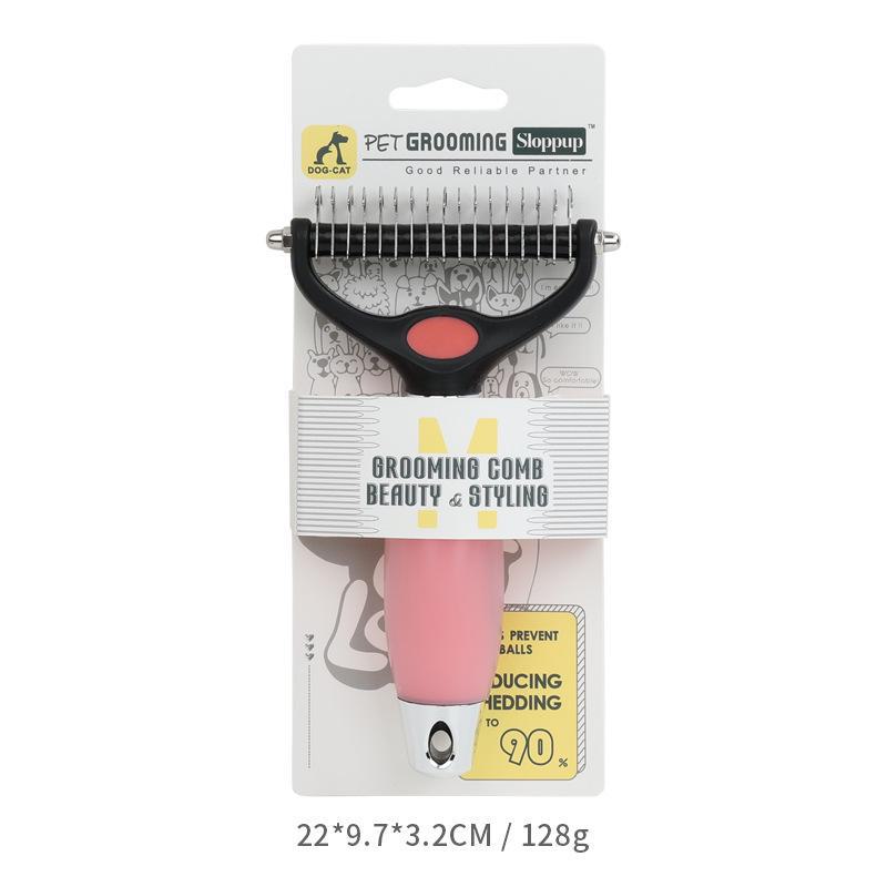 

Силиконовая двухсторонняя расческа для распутывания шерсти домашних животных с металлическим лезвием для собак и кошек 90921