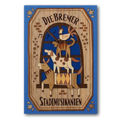 KINOWA "The Bremen Town Musicians" Woodcut Original Handmade Kit Fairy Tale Grimm's Fairy Tale Made In Japan