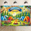 2D Plane, 1 Piece of Happy Camping Party Banner, Suitable for Gardens, Garages, and Photography Decoration