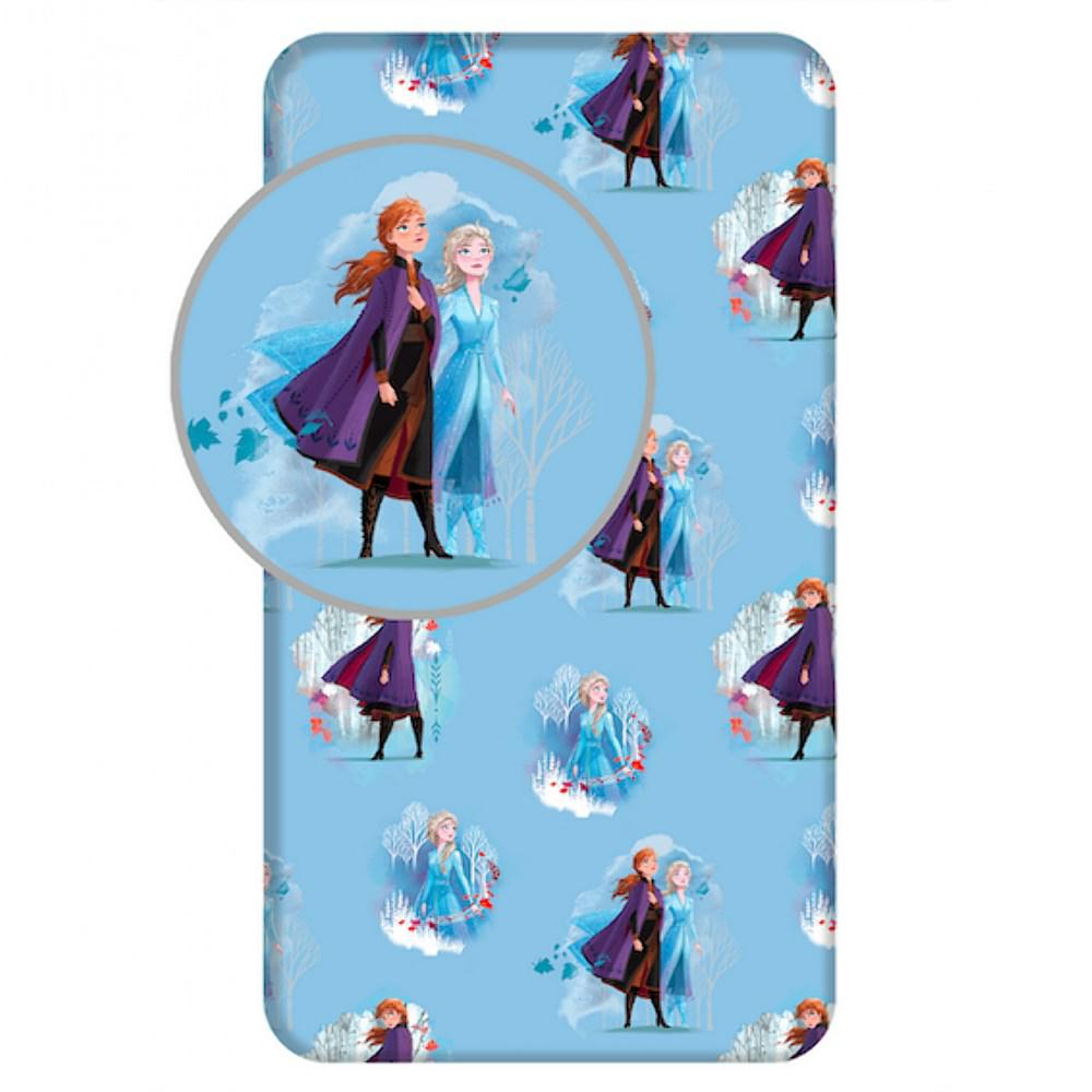 Prześcieradło Bawełniane Z Gumką 90X200 Frozen 1513 Kraina Lodu Anna Elsa Dla Dzieci