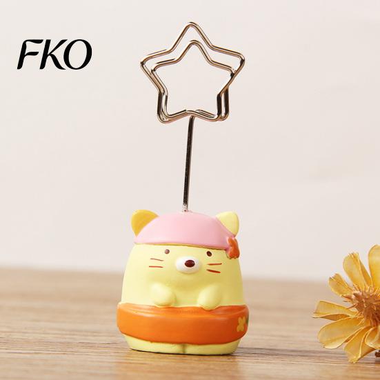 Waterproof Note Holder Desktop Memo Clip Stand, Cartoon Animal Message Holder, Cute Resin Base Photo Healing Atmosphere Decor Display Clip,