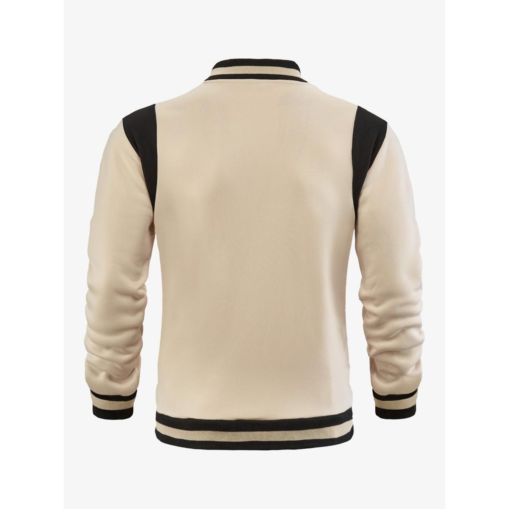 Giacca Casual da Uomo, Giacca Sportiva, Cardigan di Velluto, Top Spliced con Collo Rialzato, Giacca da Baseball