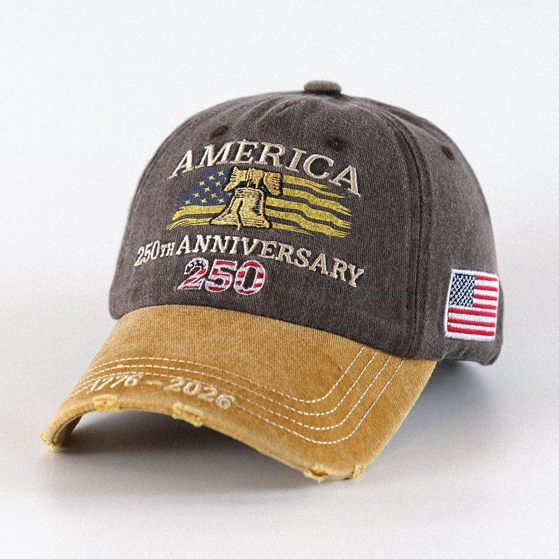 1pc USA 250th Anniversary Commemorative Baseball Caps for Men Adjustable Retro Washed with Sun Protection for Parties,daily Wear