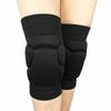 Black Elastic Breathable Thickened Sponge Embossed Knee Pads Football Basketball Volleyball Anti-drop Anti-collision Sports Protective Gear