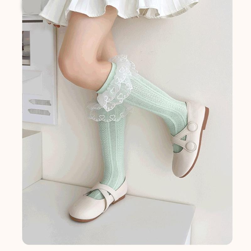 Fashion Lace Calf Socks Socks Breathable Loose Socks for Girls Bowknot High Boot Socks Long Knee High Stockings