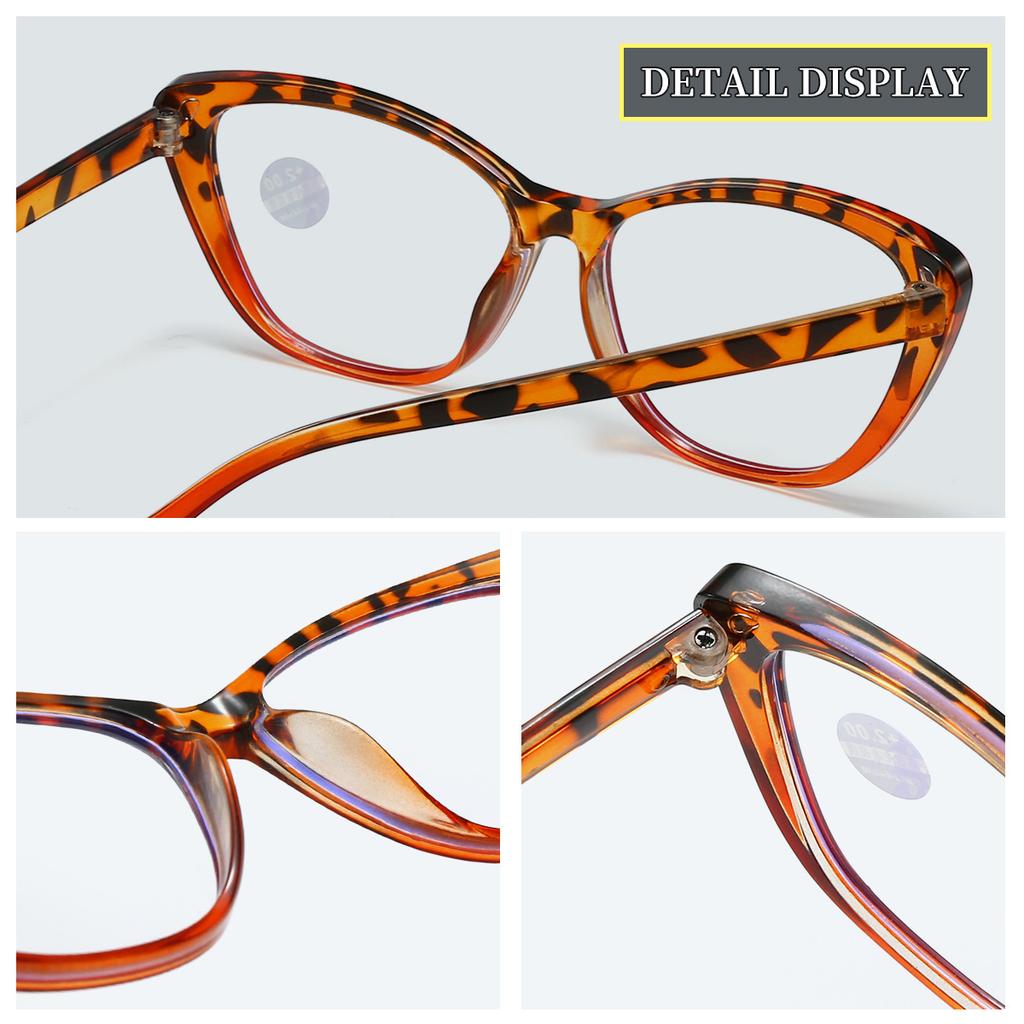 Men Women New Cat-eye Large Frame Presbyopia Glasses Fashionable Personalized High-definition Anti-blue Light Reading Glasses